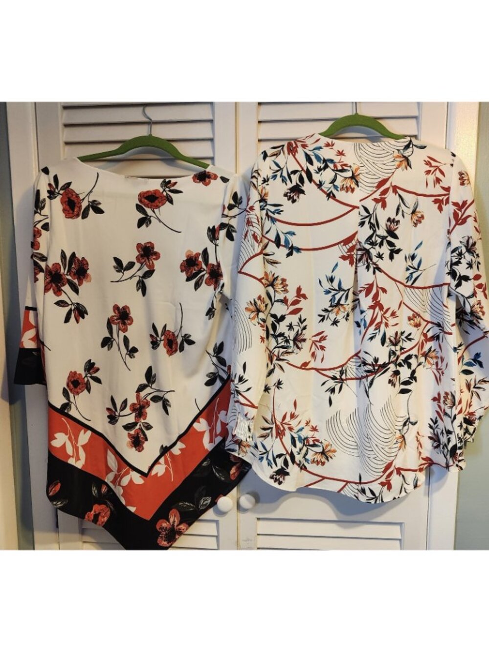 2- Alfani Sz 0X Womens White Floral Tops Plus Size Blouses Business Office - Picture 2 of 7